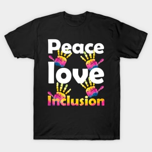 Peace Love Inclusion SPED Squad Special Ed Teacher, Kindness Peace Equality Love T-Shirt